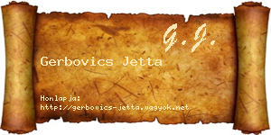 Gerbovics Jetta névjegykártya
